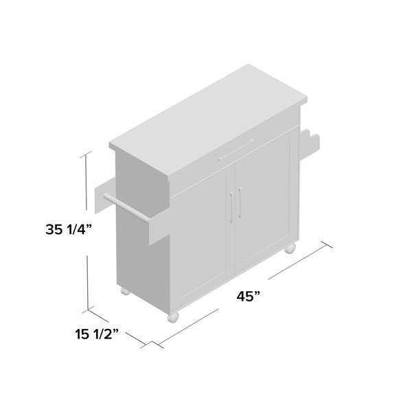 Charlton Home® Crisfield 43.7'' Wide Rolling Kitchen Cart & Reviews